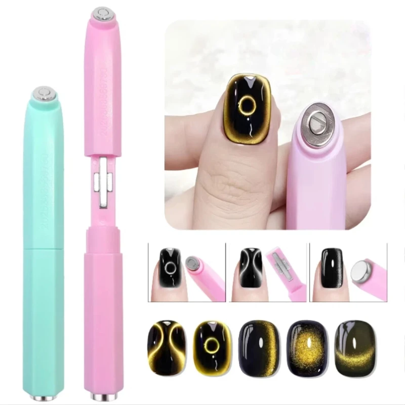 

1pc 3-in-1 Ring Shaped Cat Magnetic Stick For 3D Circular Diagonal Effect Nail High Magnet Cat Gel Polish Nail Art Manicure Tool