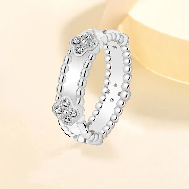 

S925 Sterling Silver Moissanite Kaleidoscope Women's Ring High-End Jewelry Luxury Fashion Gift Trend