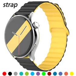 20mm 22mm Silicone strap For Samsung Galaxy watch 4/6/5 pro/3/active 2 amazfit Magnetic Loop bracelet watch GT 2e 3 Correa Band