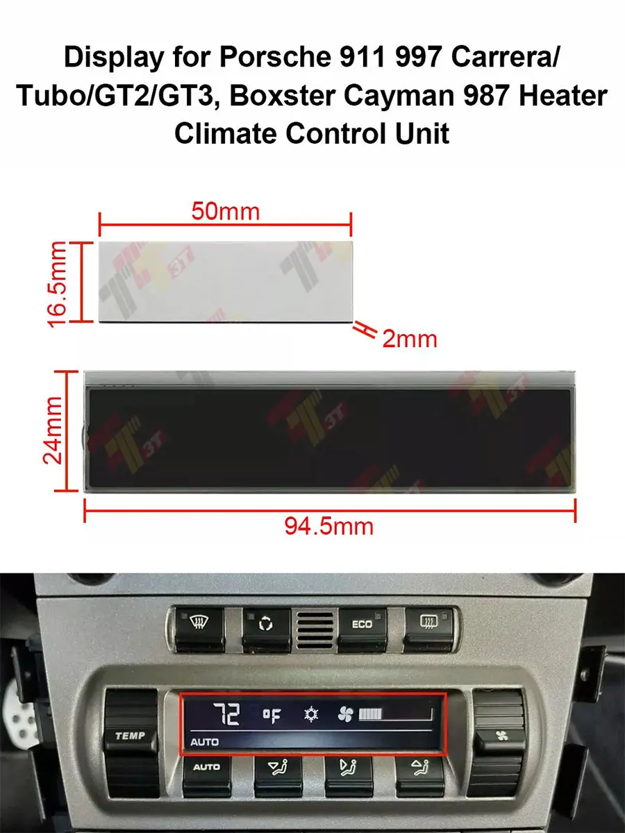 Armaturenbrett-LCD-Display für Porsche 911 997 Carrera, Boxster Cayman 987 Klimasteuergerät – Detail 3
