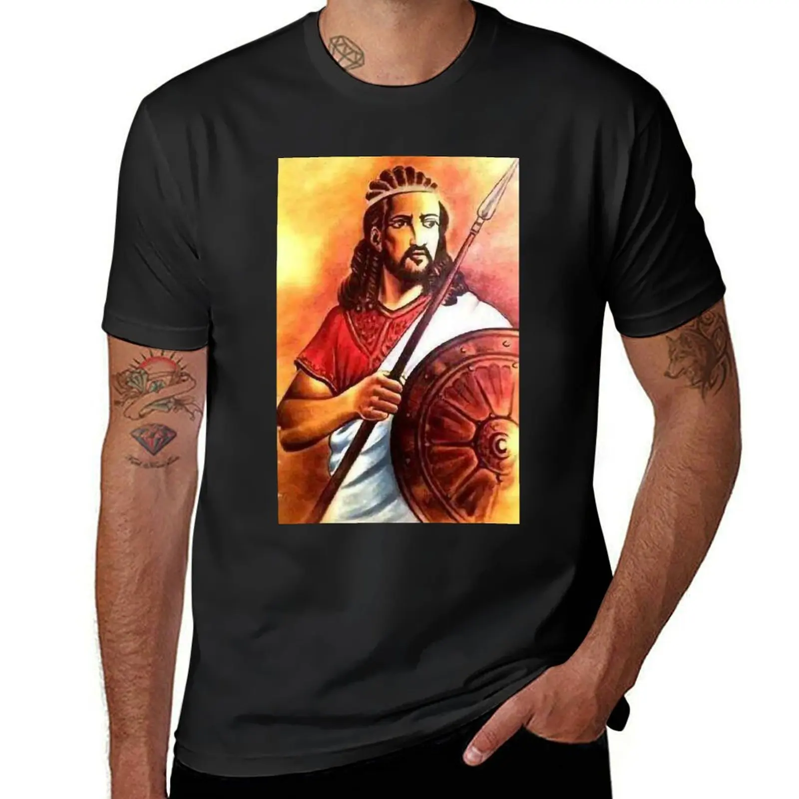 

King of Ethiopia-Atse tewodros T-Shirt anime aesthetic clothes kawaii clothes boys animal print slim fit t shirts for men