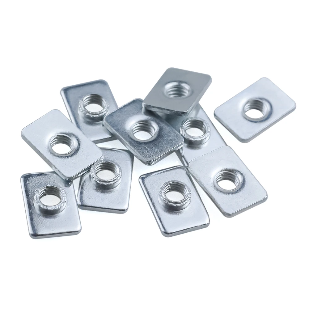 50PCS M3 M4 M5 T-Nut Zinc Plated Tee Nut for 20 Series V-Slot  Aluminum Profile 3D Printer Accessory