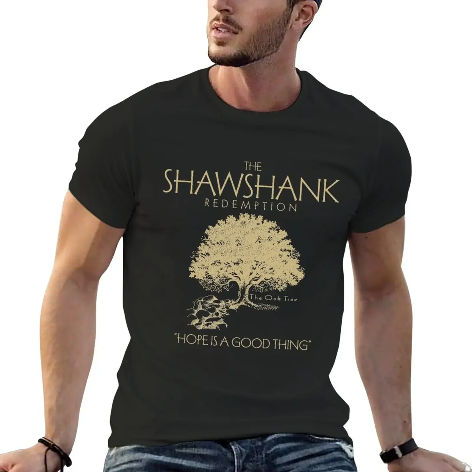 New Shawshank Redemption Oak Tree T-Shirt anime clothes custom t shirts design your own men clothing mens t shirt herren clothes