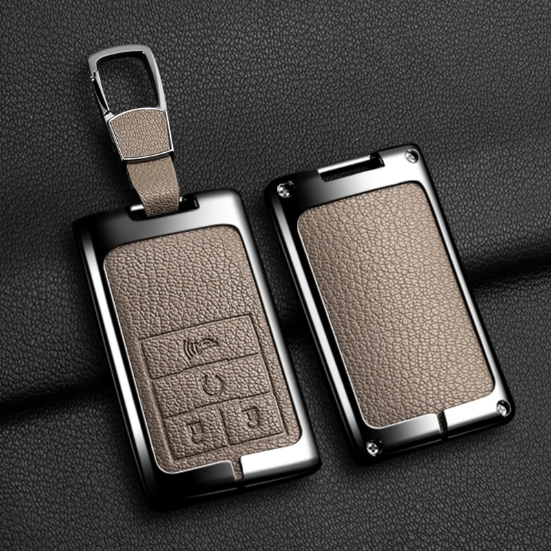 Metal Car Key Case Fob Cover For Cadillac DTS SLS SRX XLS STS Escalade CTS ATS 28T CTSV XTS For Chevrolet C7 Corvette Keychain