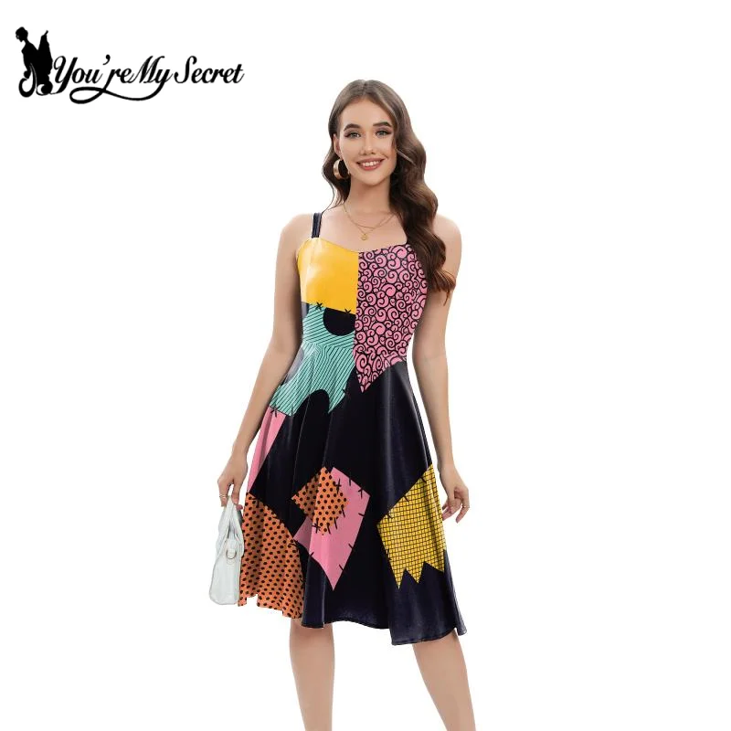 Halloween-Kleid mit Ärmeln, ausgefallenes Cosplay-Partykostüm, Slip-Kleid, Perücke, Socken, Anzug, Filmkostüm, Karnevalskleidung – Detail 5