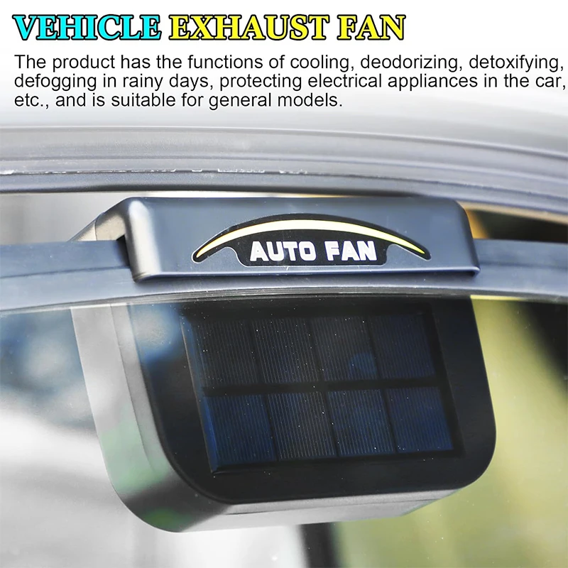 Car Auto Fan Exhaust Heat Fan Solar Sun Power Air Vent Cool Cooler Ventilation System Radiator Car Window Cooling Fans view 5