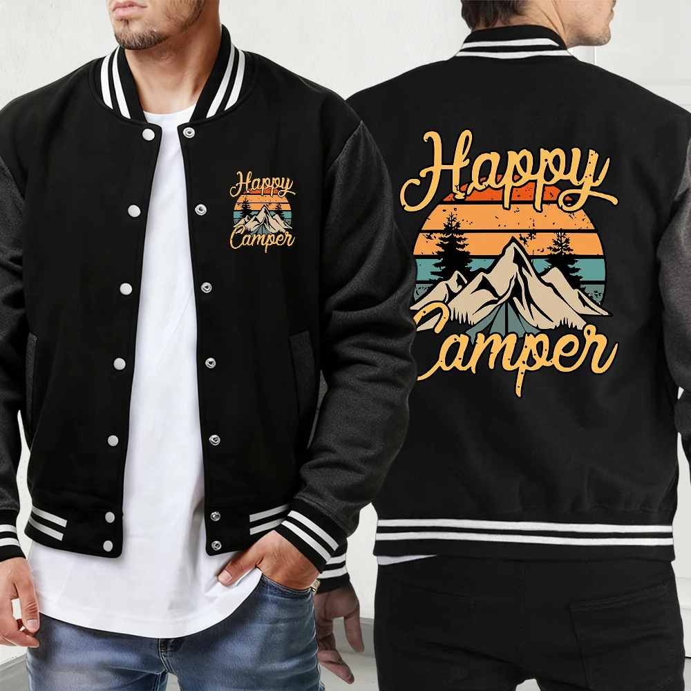 

New York Usa Printed Men Basic Fashion Baseball Jersey Basics Button Jackets Autumn Winter Sport Clothing Pocket Comfy Veste