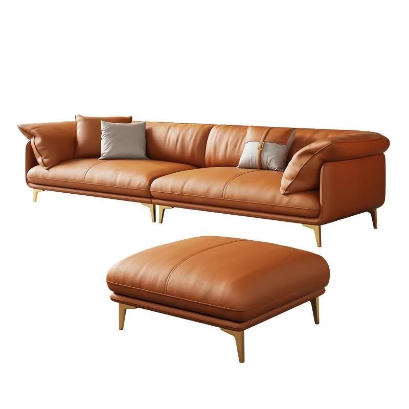 Minimalist Italian scratch-resistant and anti-fouling technology cloth cat scratching leather sofa, living room free