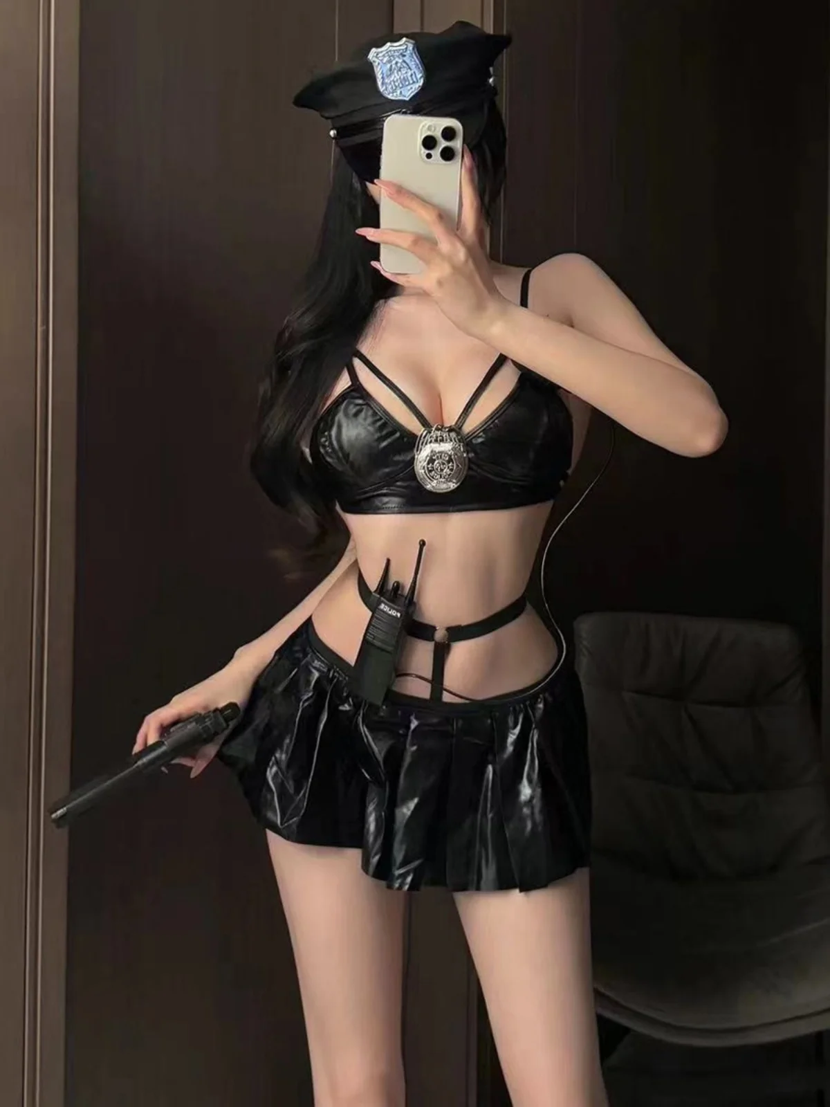 

Сексуальный клубный бар, кожаная юбка Jaet ort, orm Role Plang, костюм, комплект, облегающий костюм на Хэллоуин, тематический наряд для барбекю