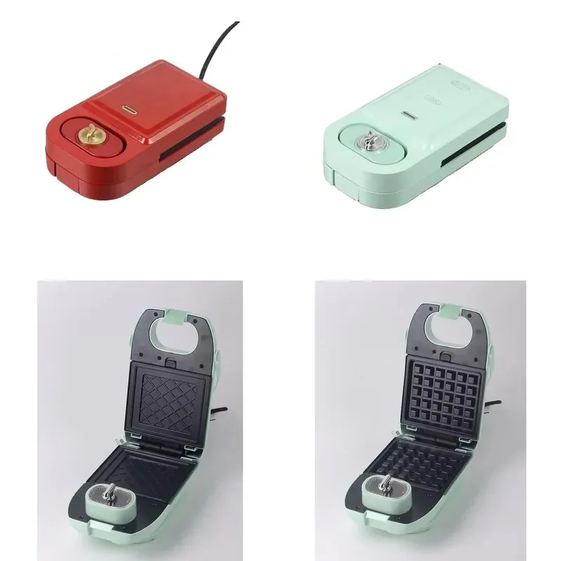 Mini Portable 3-in-1 with Removable Tray Toaster Sandwich Maker Breakfast Maker