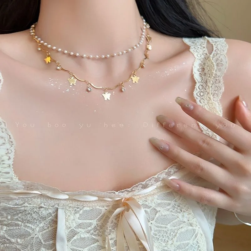 Punk Schwarz Zirkon Rose Anhänger Halsketten für Frauen Vintage Exquisite Doppel Layered Schlüsselbein Kette Ästhetik Y2k Schmuck Geschenke – Detail 15