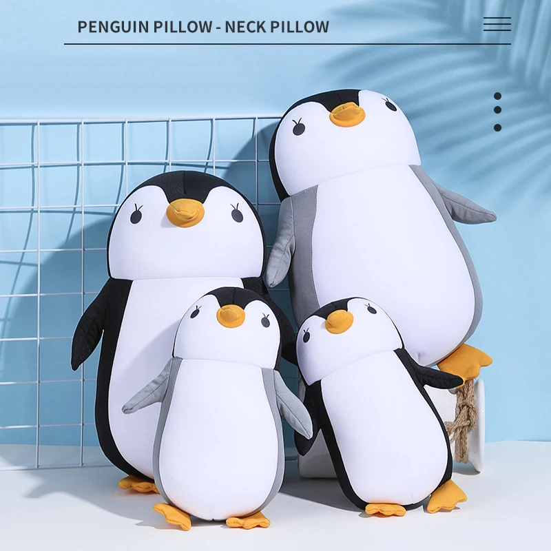 Travel Neck Pillow U-Shaped Plush Pillow Cute Zip And Flip Penguin Deformable Neck Cushion Supports Your Head Neck Chin