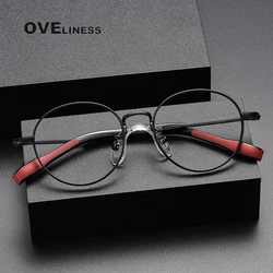 2024 Pure Titanium Children's Glasses Frames Kid Women Vintage Retro Round Eyewear Brand Designer Eyeglasses frames