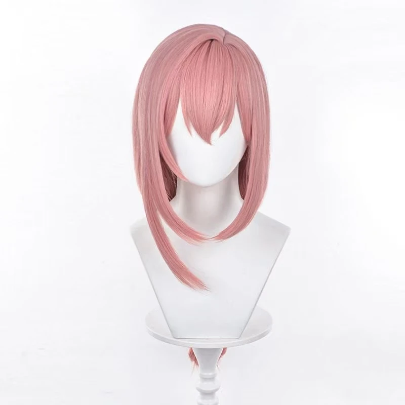 Anime Tsukishiro Yanagi Cosplay Wig Pink Braid Hair Simulated Scalp Top Rose Net Inner Cap Heat Resistant Synthetic Fiber Wig