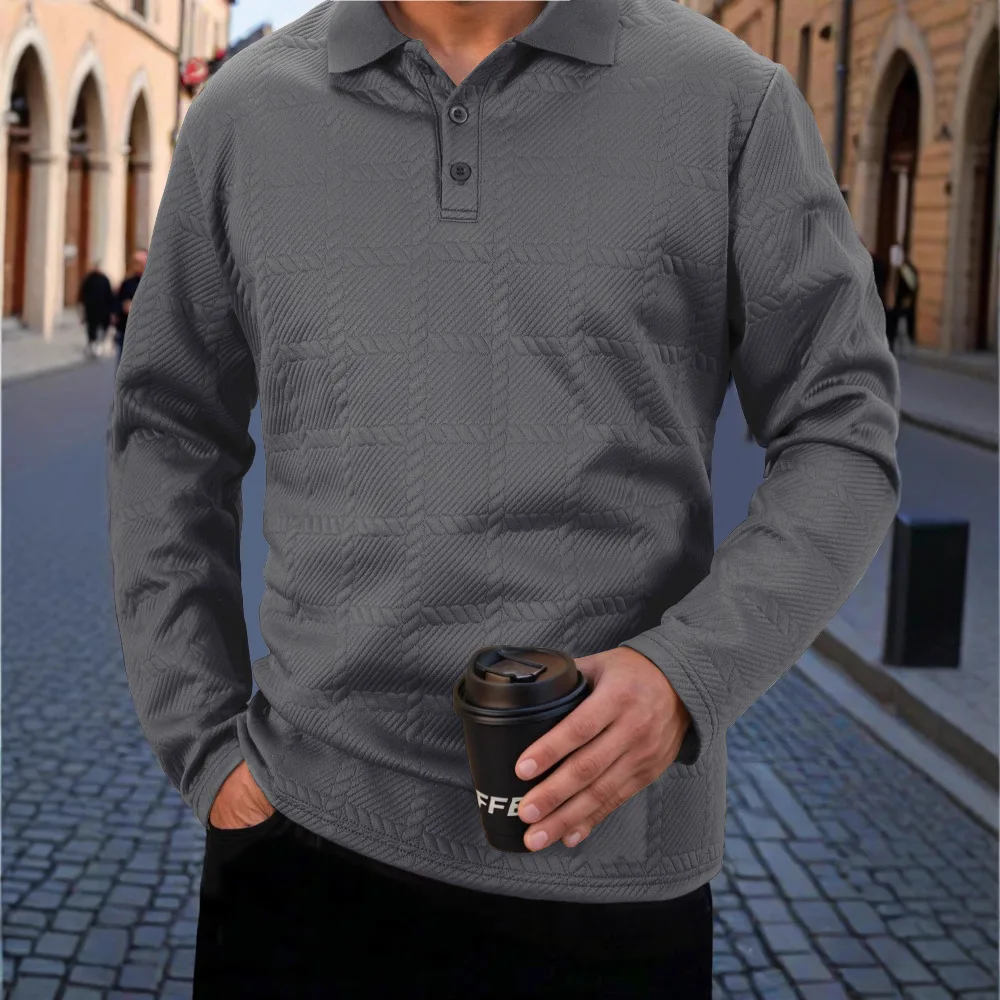 Men's Sporty  Shirt Texture Polyester Fiber Short Sleeve Cleanfit Citywalk T-shirt Standard Version Bright Thread Dyed