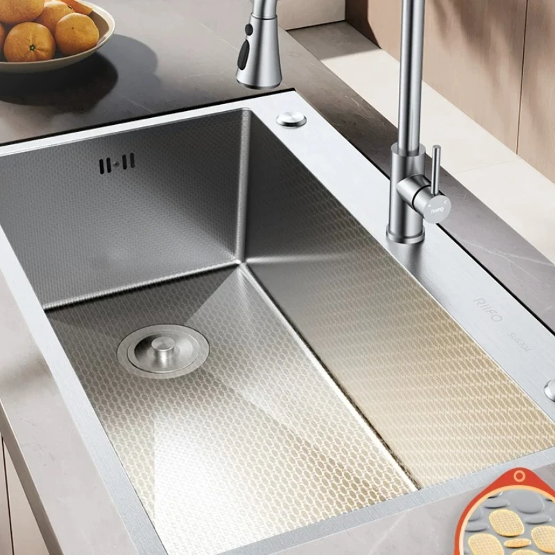 Vegetable basin Large single slot Stainless steel under-counter basin Dishwashing sink Household sink