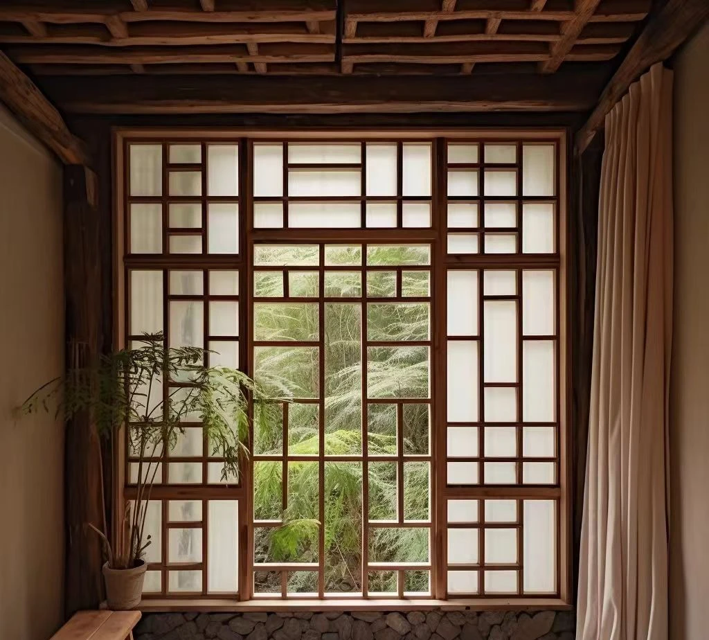 نافذة الدردار القديمة وابي ويند B & B عتيقة قابلة للطي على اليسار واليمين لتزيين متجر شاي الحليب #4