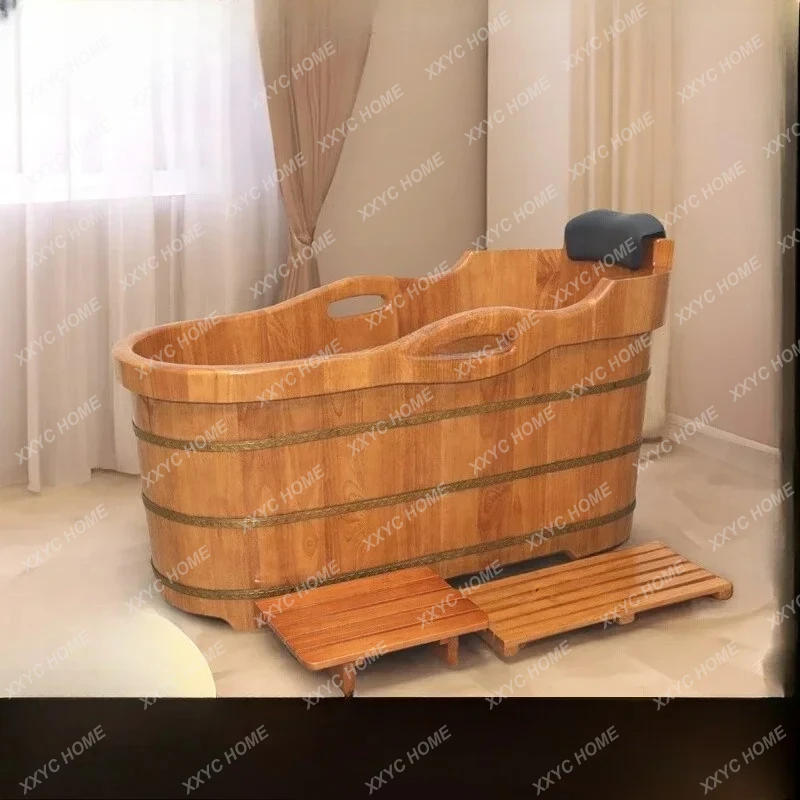 Y1 Beauty salon thickened oak bath wooden bucket household bath bucket adult bathtub