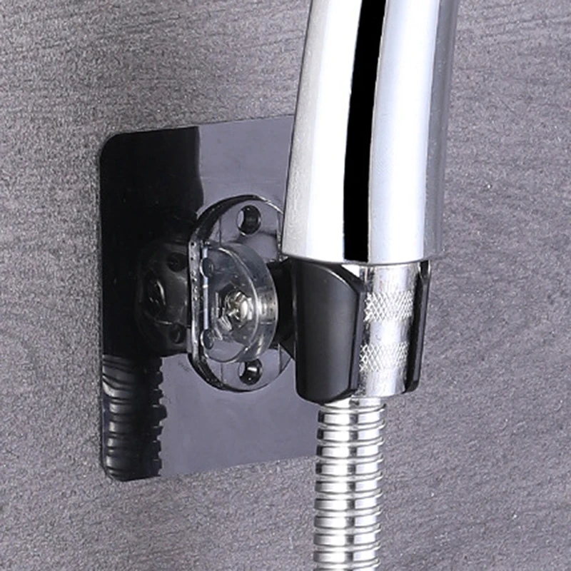 Adjustable Shower Head Holder Self-adhesive Handheld Drill-free Showerhead Rack Punch-free Chrome Bathroom Wall Mount Bracket