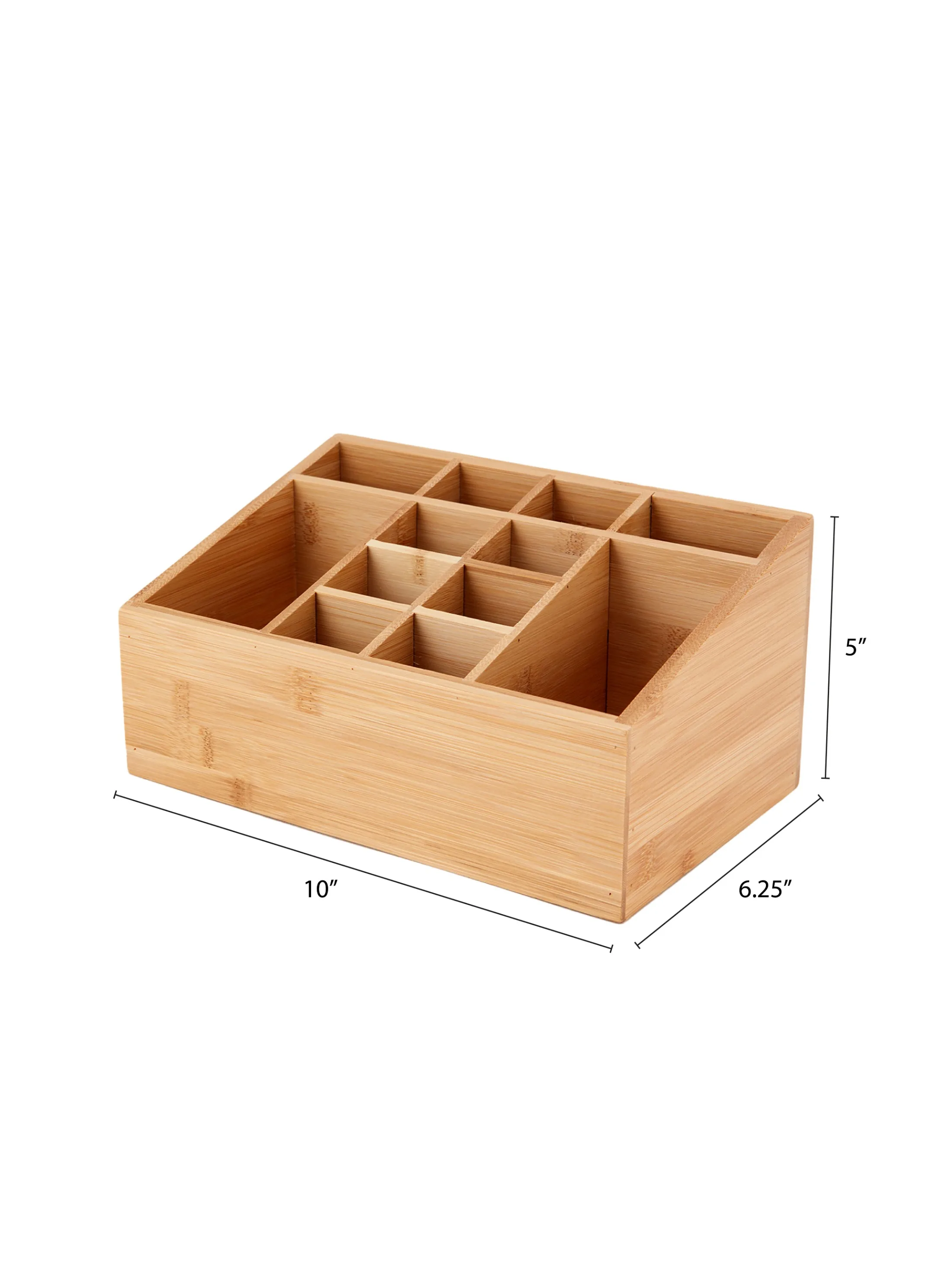 Organizador de cosméticos y artículos de tocador de baño de bambú