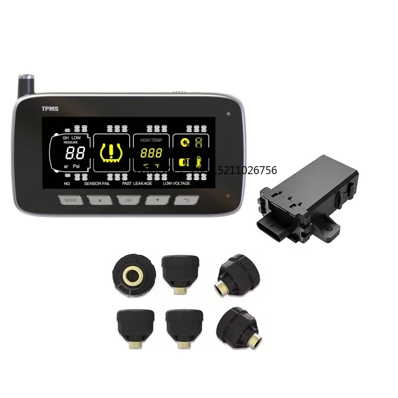 Heavy trucks tires TPMS Tire Pressure Monitoring System with External Sensors 2 to 46 wheels Settable