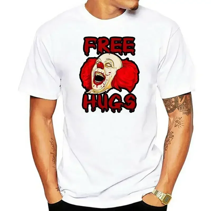 Free Hugs Evil Killer Scary Clown Halloween It Pennywise Black T-Shirt S-3Xl Street Tee Shirtgraphic t shirts