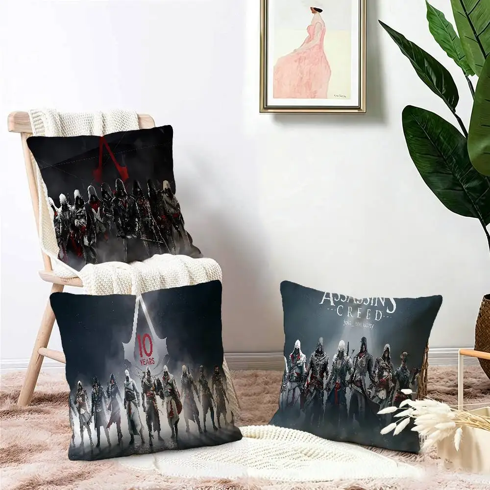 Game A-Assassin-S-Creed Logo 45*45cm Cushion Cover Pillow Cover Decor Pillowcase Home Pillowcase for Couch Pillow