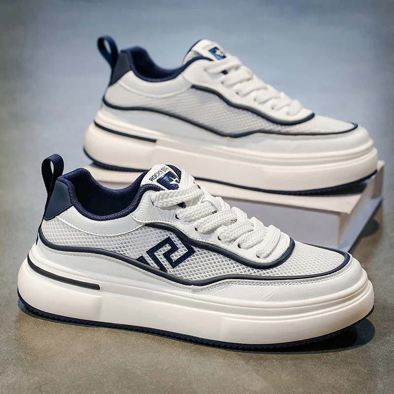 

Men's 2025 New Autumn White Sneakers & Chunky High-Top Casual Shoes – Lightweight, Height-Increasing & Comfortable