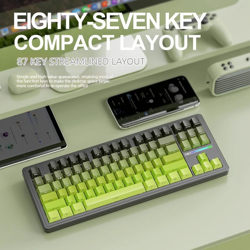 Attack Shark M87 Prov2 Three Modes Rgb Light Wireless Bluetooth Mechanical Keyboard Hot Plug Gradient Sidecut GameEsportKeyboard - Image 4