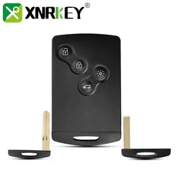 XNRKEY carcasa de llave de tarjeta inteligente remota de 4 botones para Renault Megane Laguna Koleos Fluence Scenic Clio Captur funda de llave de coche con hoja