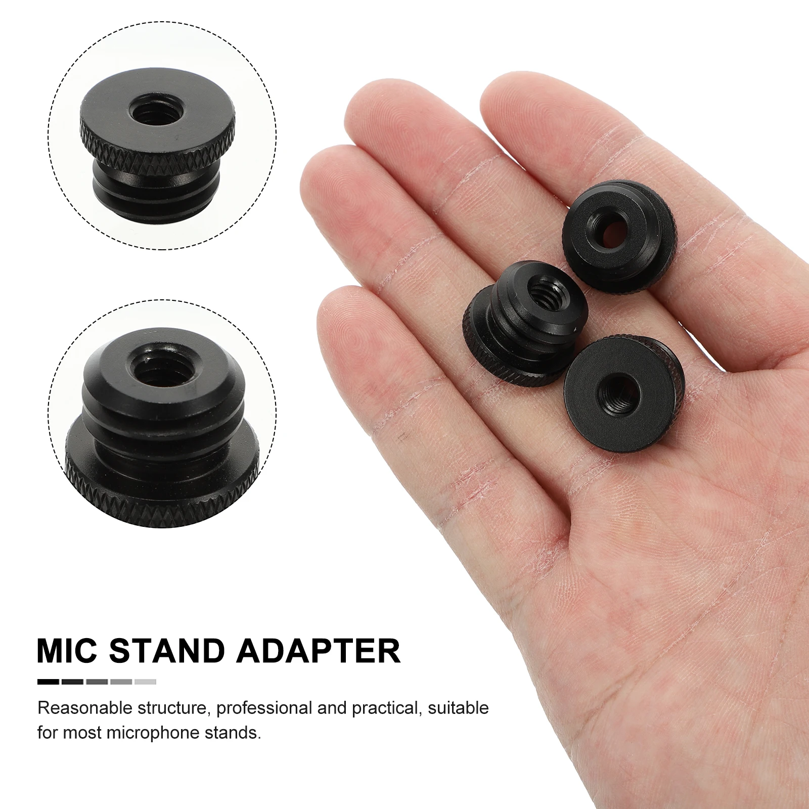

6Pcs Mic Stand Adapter Screw Durable Aluminum Alloy Easy Installation for Professional and Personal Use Mic Stand Adapter