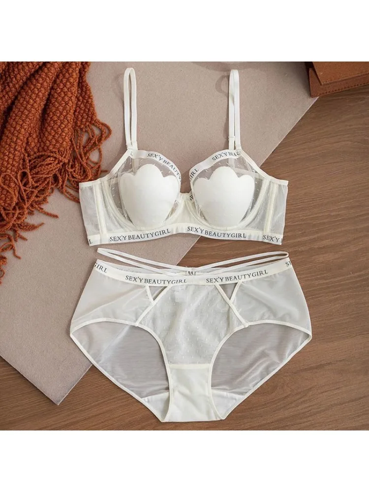 

YEMOMO Cat Paw Cup Push Up Bra Large Bust Slimming Anti-Sagging Soft Support Full Coverage Sexy Beauty Back Lingerie Set S-XLAB