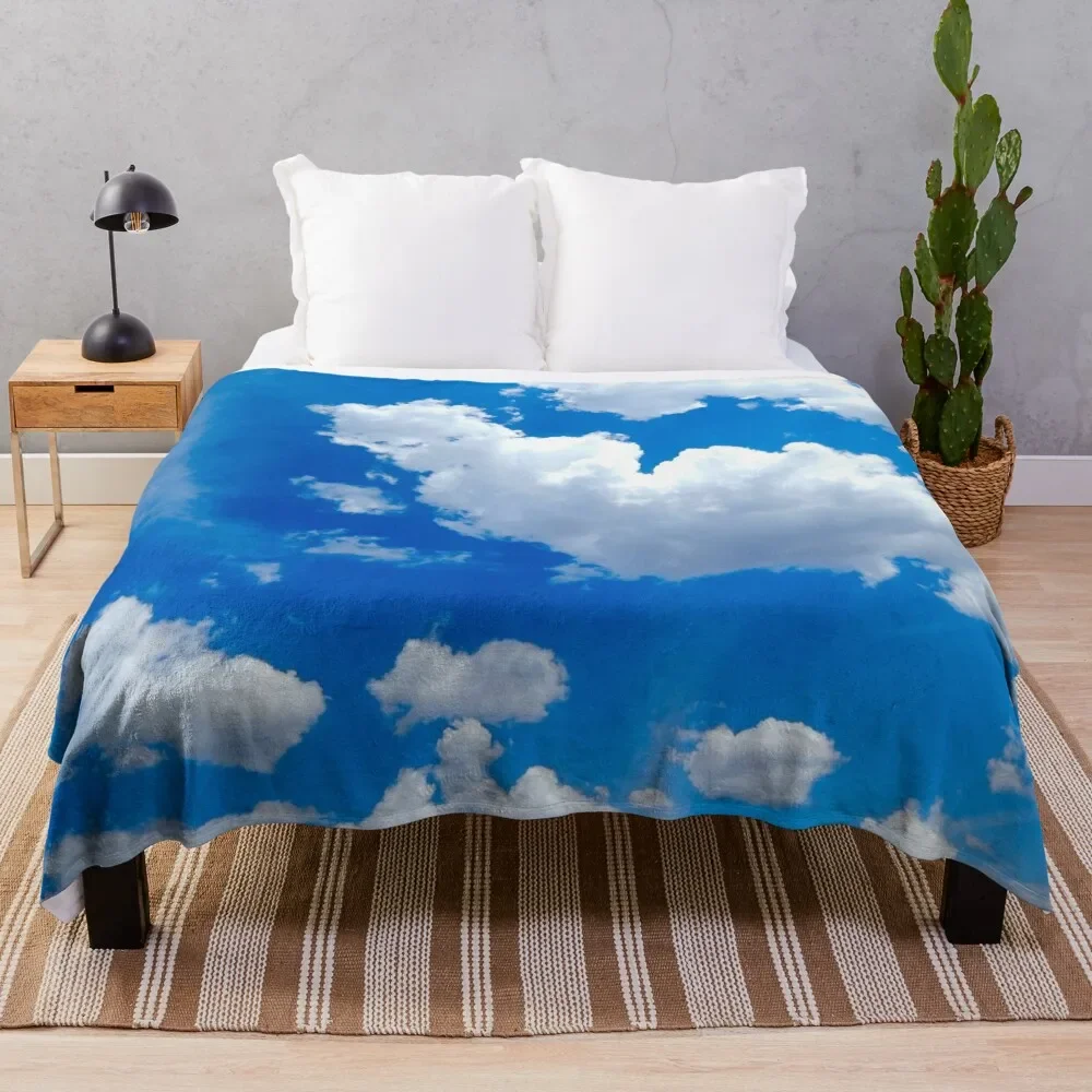 

blue sky and clouds Throw Blanket valentine gift ideas Thermal Decoratives Blankets