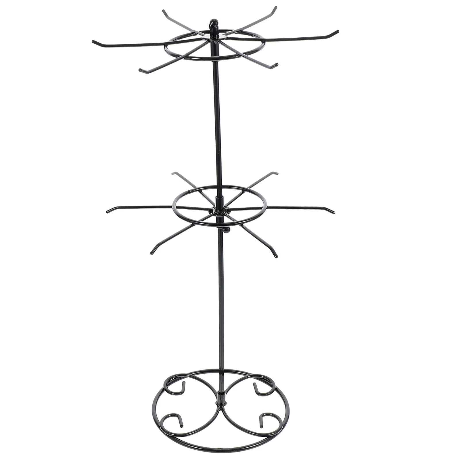 

Jewelry 2 Tier Storage Rack Bracelet Display Wrought Iron Necklace Holder Durable Lightweight Rotating Rack Portable Home