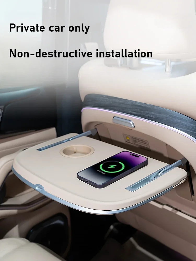 for BYD Formula Leopard 8 Car Electric Seat Back Small Table Board w/ Ambient Light Wireless Charger Foldable Laptop Table Plate