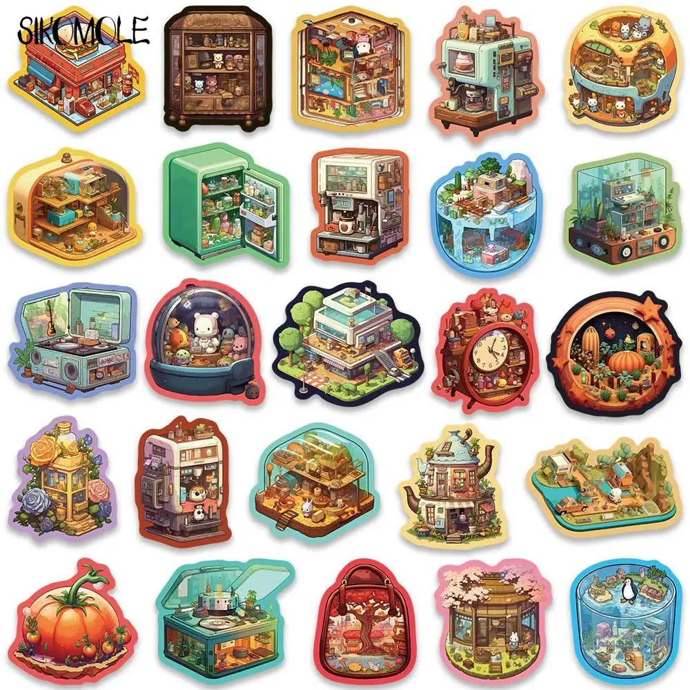 10/30/50PCS Cartoon Glow World Little Living Home Stickers Kawaii DIY Travel Luggage Guitar Fridge Laptop Graffiti Sticker Kids