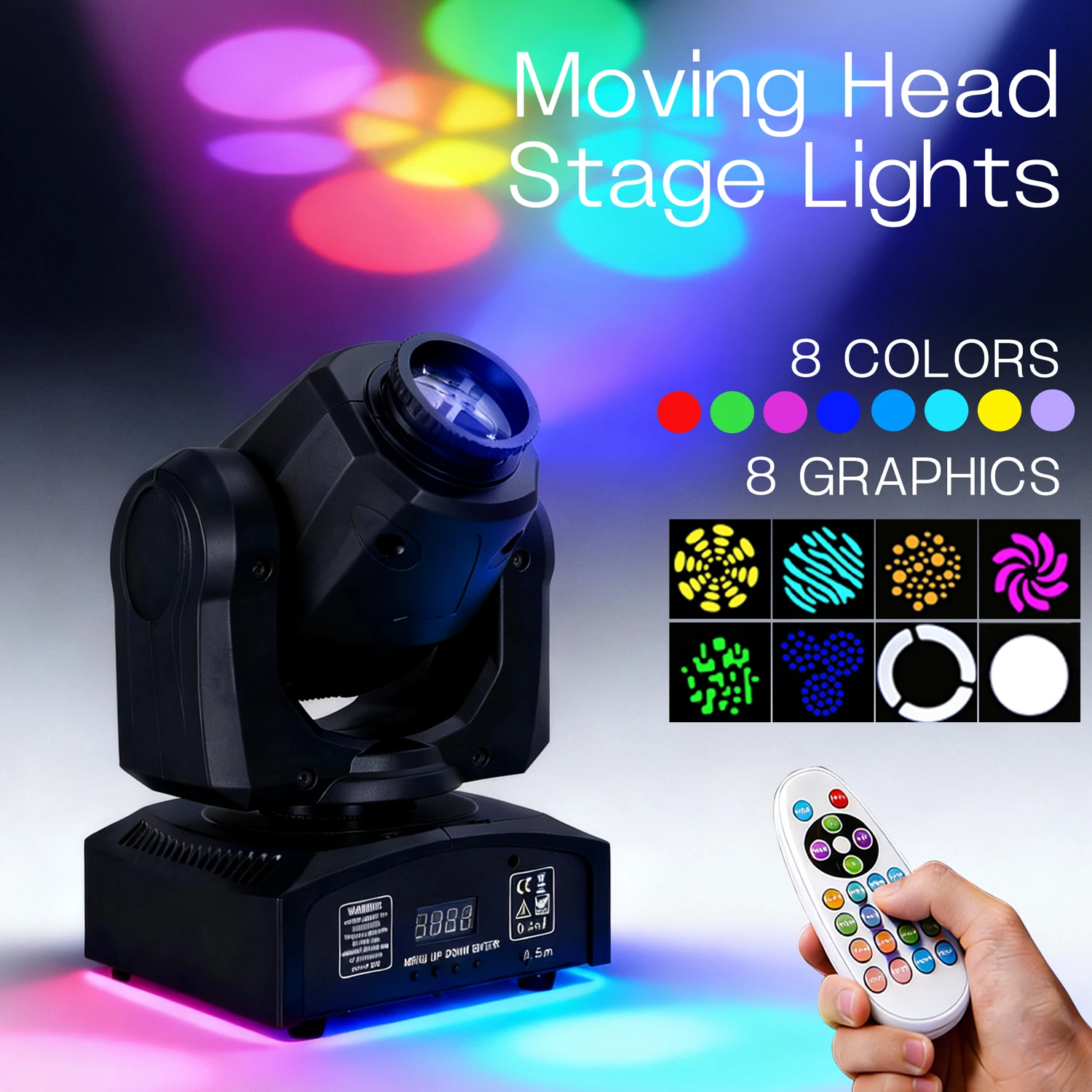 

Светодиодный прожектор 60W LED Moving Head Light DMX512 RGBW, 8 режимов, 8 цветов, подходит для диджеев, дискотек, клубов, свадеб, караоке, баров, вечеринок и т.д.