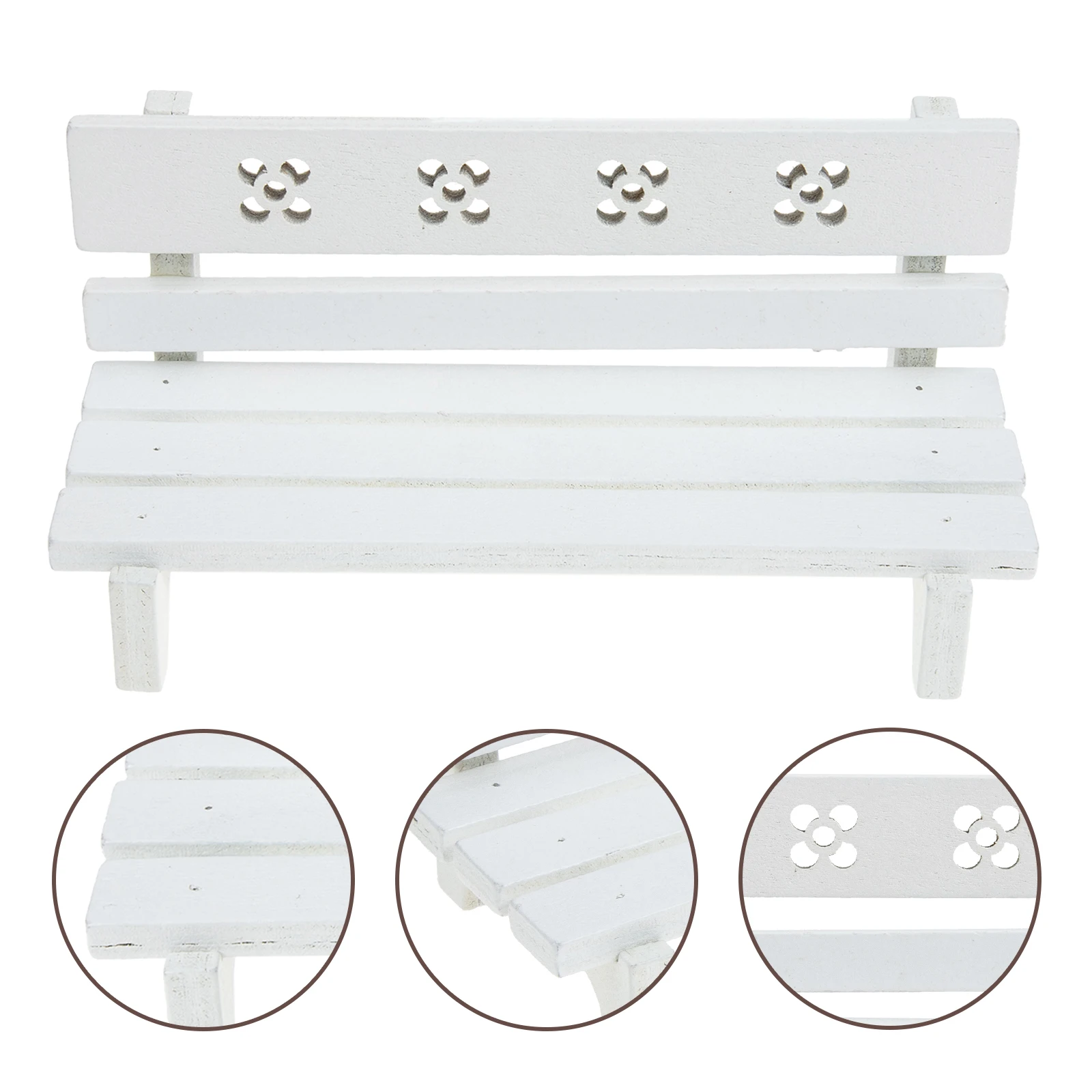 Drewniane Ozdoby na Ławki Parkowe Małe Ławki Miniaturowe Akcesoria do Domku dla Lalek Wróżkowe Mikro Krajobrazy Meble