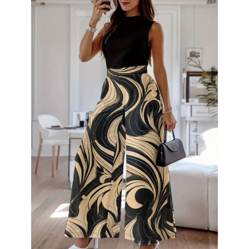 

New Russian European American Sexy Hot-Selling Printed Women's Casual Jumpsuit