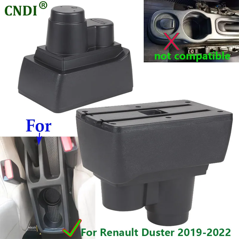 For Renault Duster Armrest Box For Dacia Duster Car Armrest 2019-2022 Retrofit parts Storage Box Decoration Car Accessories