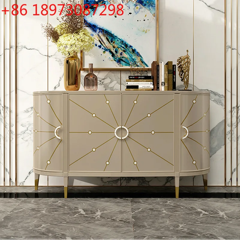 

Light luxury dining side simple modern porch cabinet decorated against the wall solid wood locker