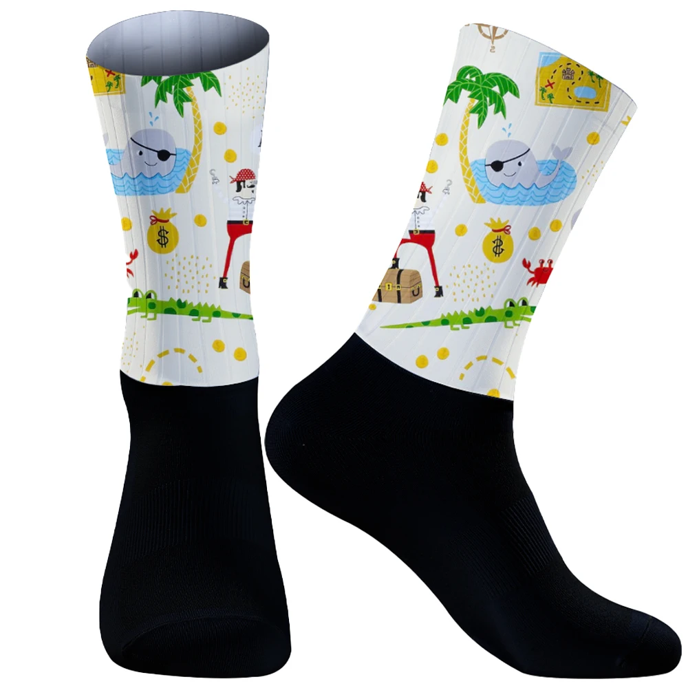 

Gradient Road Bike Socks Silicone Seamless Stitching Summer Aero Cycling Socks Running Socks