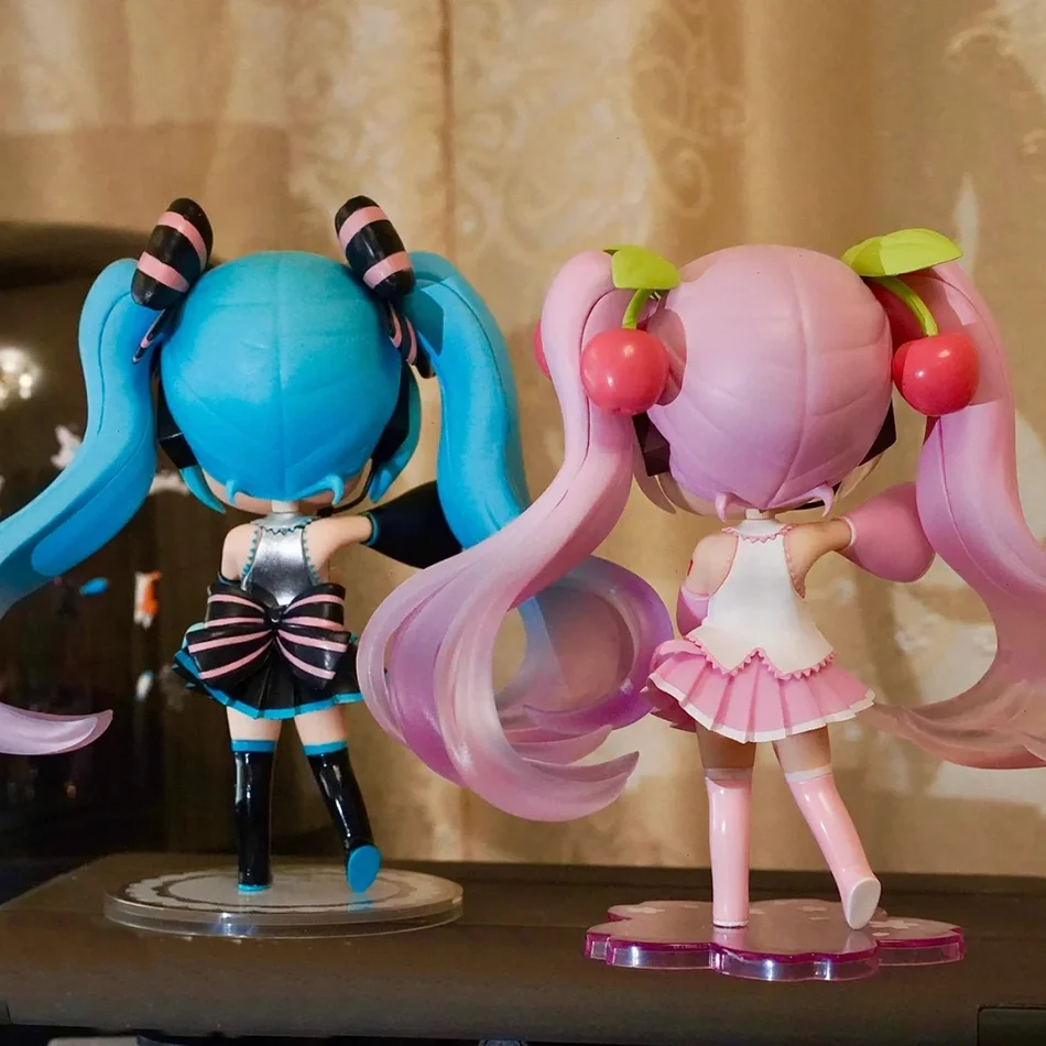 هاتسون ميكو أنيمي الشكل اللعب فستان الكرز الوردي ميكو Kawaii الكرتون البلاستيكية عمل Q نسخة نموذج الدمى هدايا أعياد الميلاد هدايا الاطفال