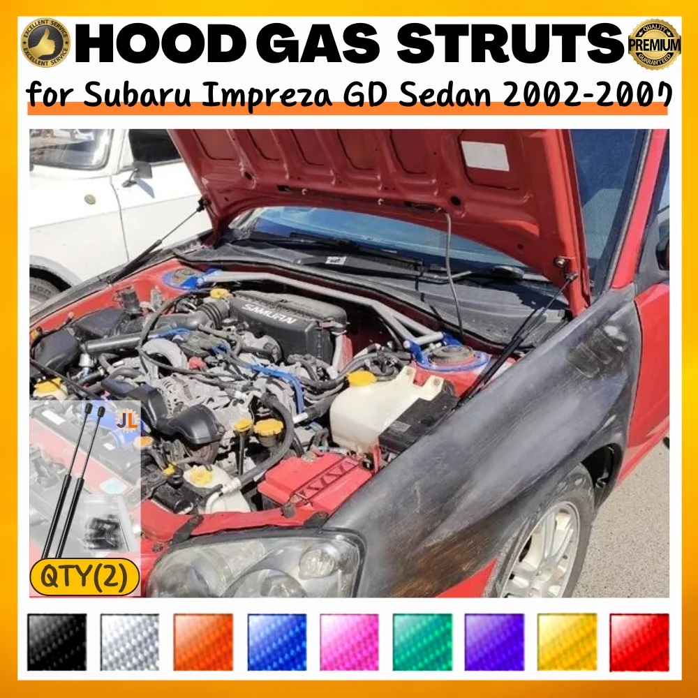 

Qty(2) Hood Struts for Subaru Impreza/Outback GD Sedan 2002-2007 Front Bonnet Modify Gas Springs Shock Absorber Lift Supports
