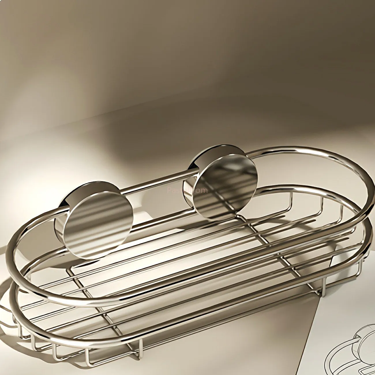 Stainless Steel Suction Shelf No Drill Bathroom Wall Towel Rack Multi-Purpose Storage Organizer