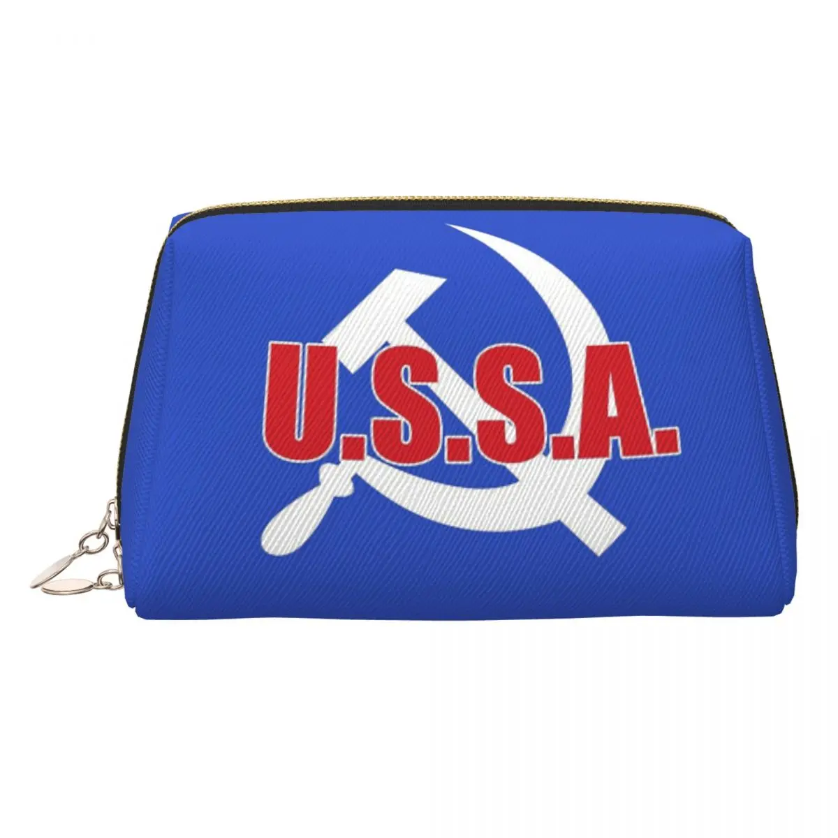 

USSR Hammer And Sickle CCCP Russian Soviet Flag Women Cosmetic Bag Travel Makeup Organizer Pouch Toiletry Storage Dopp Kit Case