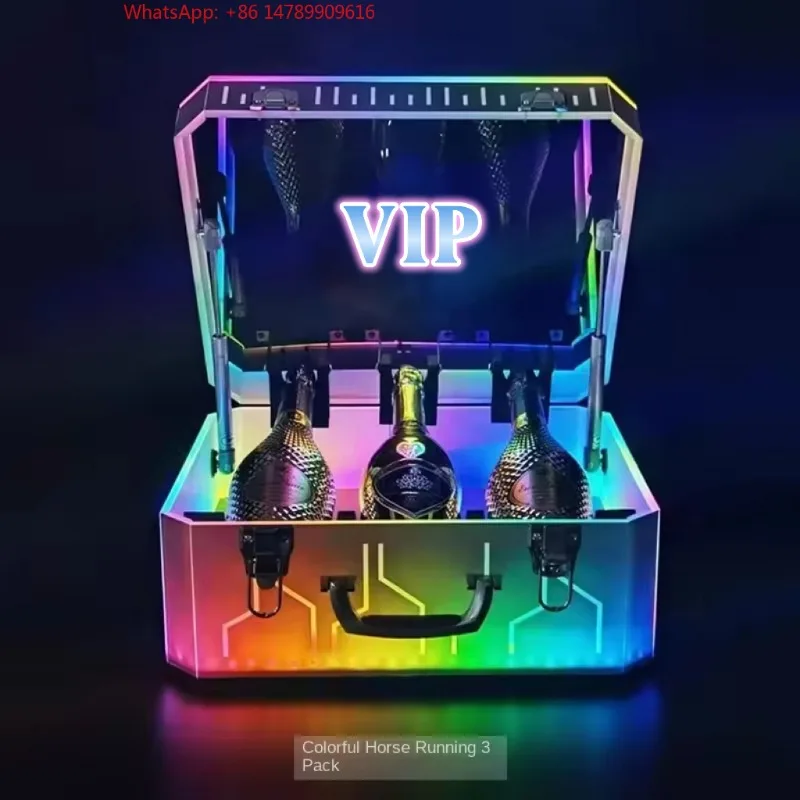 

Premium Custom LED Liquor Display StandCustomizable Transparent Acrylic VIP LED Luminous Display Rack Presenter For Champagne Bo