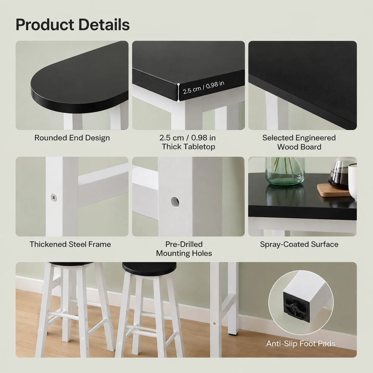 طاولة بار عالية من الخشب الصلب - مراجعة Kitchen Appliances Table وسعره