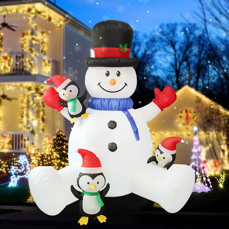 Christmas Decoration 4 Giant Father Christmas Snowman Inflatable Model Christmas Decoration Outdoor Garden Decoration