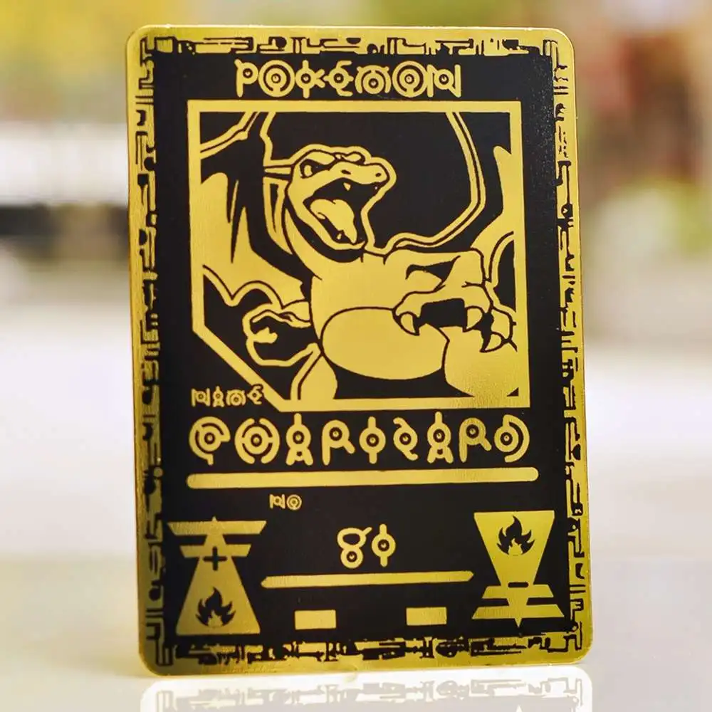 

Карты с покемонами, черные металлические карты с покемонами Tcg Blastoise Vmax Charizard Vstar Pikachu, аниме, настольные игры, игральные карты, детские игрушки, подарок